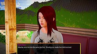 Redhead teen plays erotic game with new family in homemade clip full of big assets