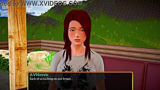 Redhead teen plays erotic game with new family in homemade clip full of big assets