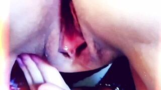 Maturemons Polishing Big Pussy Lips in Close-Up Cougar Action