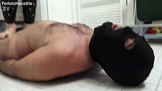 Alice Tramples Slave Maskjoe on Tennis Balls with Domination