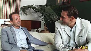 Straight in the Ass! Blonde Maid Takes Hard DP and Anal!