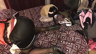 Wow, sexy blonde in satin lingerie gets pounded doggystyle hard!