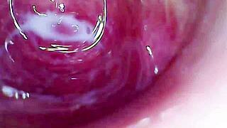 I feel the camera inside my creamy juicy pussy as I cum hard with dildo