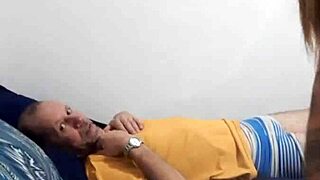 Having a pleasurable time with husband.