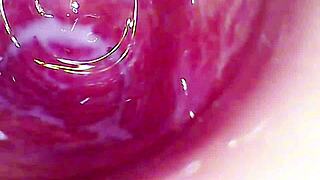 I feel the camera inside my creamy juicy pussy as I cum hard with dildo