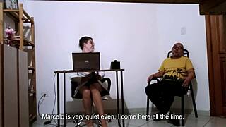 Secretary masturbates alone and then has sex with a client at the law reception fucking gay desk blowjob natural tits at work brazilian wife