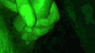 he strokes his massive cock in a solo session