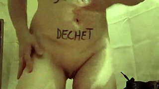 European slave girl bends over for humiliating pov flashing in homemade setup