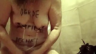 European slave girl bends over for humiliating pov flashing in homemade setup