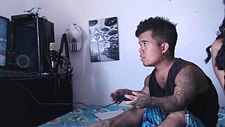 stepsister gets horny and plays with my dick while i game, licking and deepthroating 😈