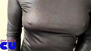 Crossdresser Flaunts Big Ass in See-Through Outfit!