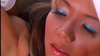 Busty brunette plays with her toy