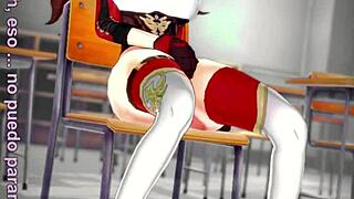 amber from genshin masturbates her big tits