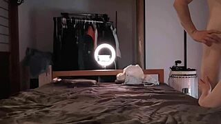 asian handjob ends with cum