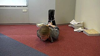 Teen Violet Haze Bound as Real Estate Agent in Gagging BDSM Tape