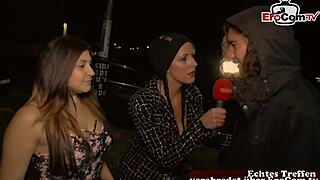 Bold Public Street Casting Where Young Teen Picks Up Strangers for Intense Action