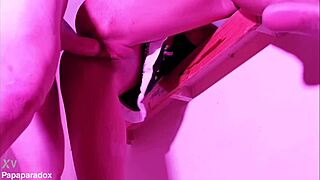 Hotwife gets fucked during sex yoga while hubby plays videogames!