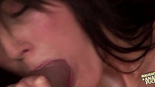 Adorable brunette strips, gets pussy eaten, then deep anal thrusts!