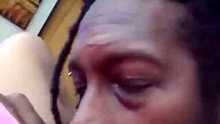 Milf wife sucks hairy black pussy close up – are you next for the cumshot?