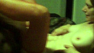 Lover in red stockings craves big black cock passionately