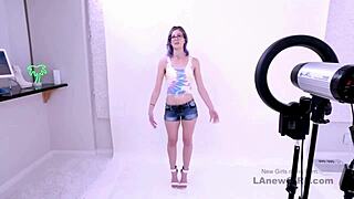 purple-haired model gets fucked during her modeling audition in a pov interview