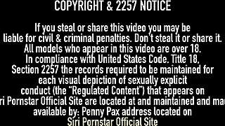 Hot siri masturbates big pussy with dildo