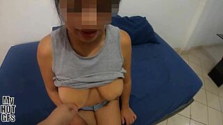 i'm amazed by fiorella's huge tits and how she swallows all my cum