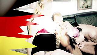 Wow, German maid with fake tits fingered hard!