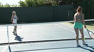Tennis and pool lesbian sex scene