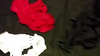 Jerking off with wife's panties