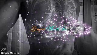 ginger moisther soapy wet nipples tits closeup belly.