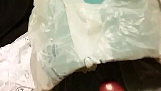 Jerking off with wife's panties