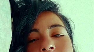 Morena gostosa pleasures big natural tits with intense masturbation