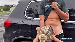 wife's friend sucked my monster cock in the car 😏 then we fucked roadside while she filmed