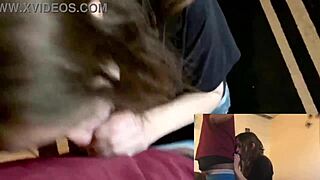 Beautiful brunette lesbian best friend gags on big cock while moaning and dirty talking for a place to stay