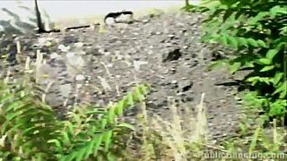 Awesome teen 18+ gangbang unfolds on public street