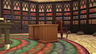 Exploring the office at Gobbywarts school in Sims 4 Harry Potter mod