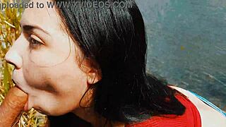 Latina Couple Shares Passionate Moment Outdoors In Nature.