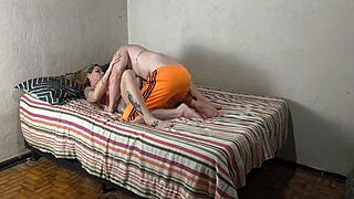 Stepmom Sucks And Fucks Stepson's Monster Cock Bareback