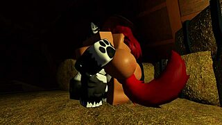 hot cowgirl gets fucked hard while milking her big dicked wolf's cock