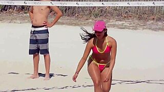 Is that micro bikini girl on beach with relatives hot?