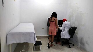 Oh, that perverted doctor can't stop masturbating after treating his cute patient!