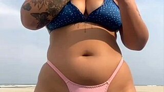 Beach flashing exhibitionists tease with public exposure