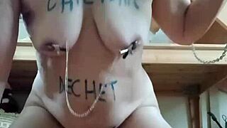 Will This Bound Milf Submit To Humiliation In Master's Office?