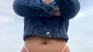 Beach flashing exhibitionists tease with public exposure