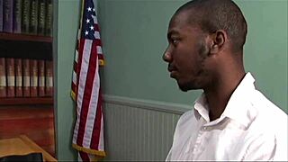 Slutty secretary milf fucks in stockings on desktop