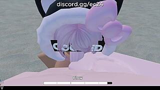 fucking a roblox slutty girl on a beach with rough deepthroat, sex, anal, blowjob, and assfucking