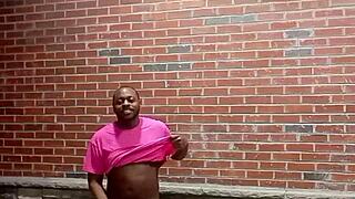 Private striptease with clothes ripped in warm weather