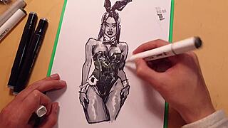 I sketched a hot girl in latex