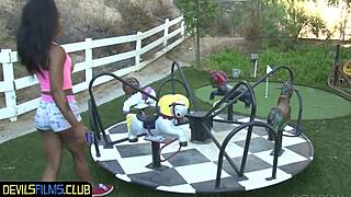 Tattooed ebony teen 18+ rides stepdad’s dong in wild doggystyle action.